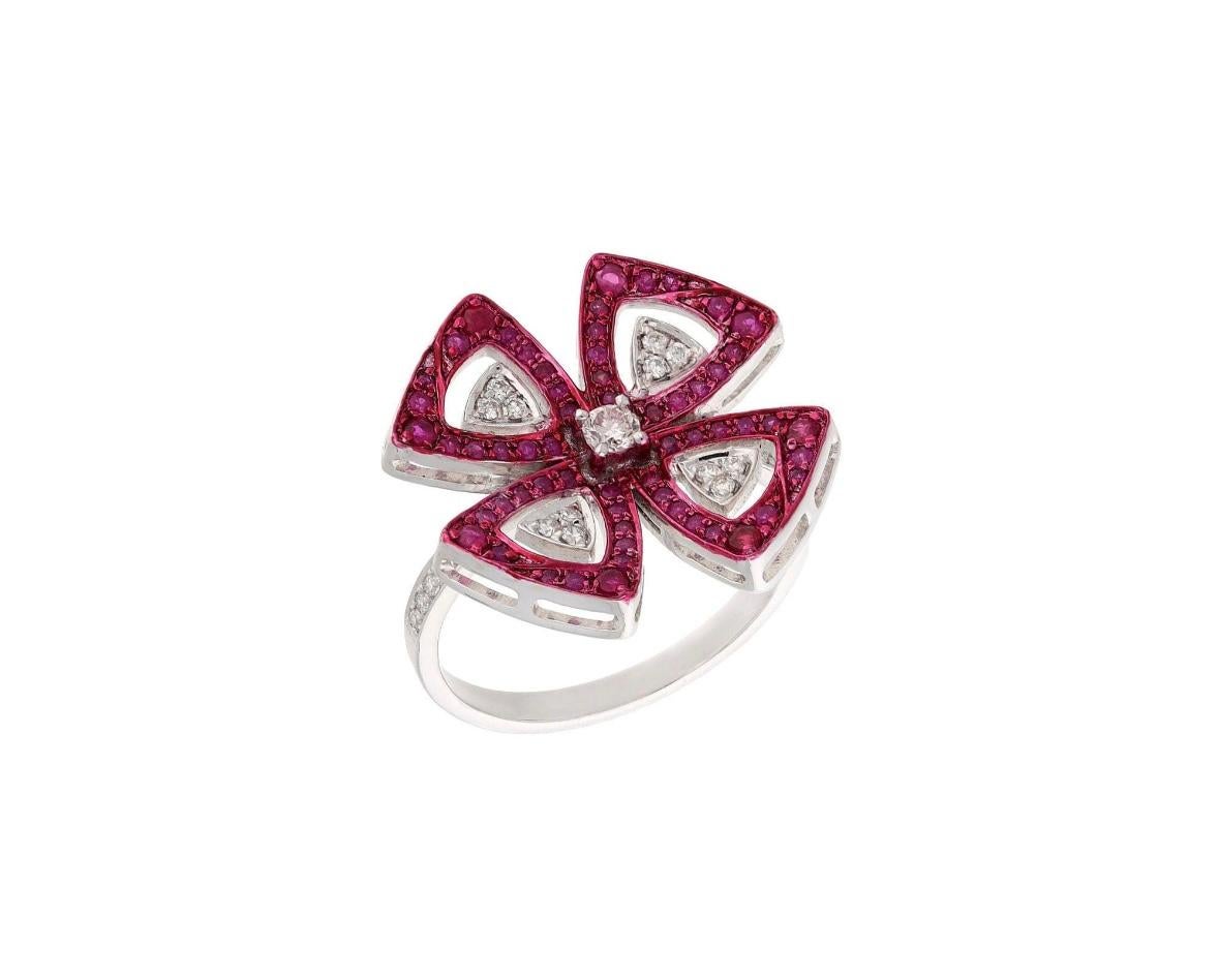 Ring aus 18 Karat Gold mit natürlichem rosa Saphir 0,43 Karat und Diamant 0,23 Karat im Zustand „Neu“ im Angebot in jaipur, IN