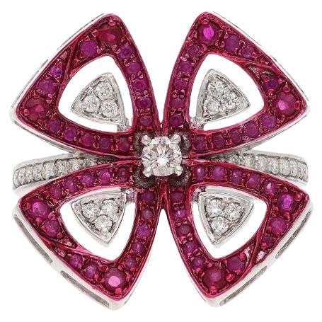 Natural pink sapphire 0.43cts & diamond 0.23cts ring in 18k gold