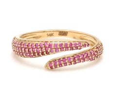 Natural Pink Sapphire 0.48ct Round Ring in 14K Gold, India, New