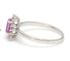 Natural Pink sapphire 0.77cts & Diamond 0.20cts Ring in 14k Gold