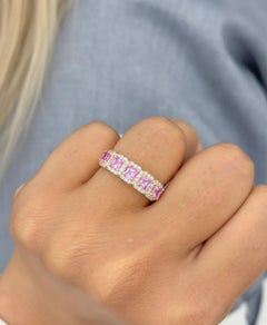 Natural Pink sapphire 0.99cts & Diamond 0.34cts Ring in 14k Gold