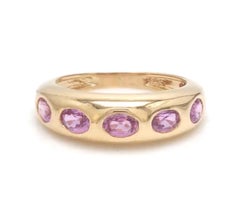 Natural Pink Sapphire 1.14ct Oval Cut Ring in 14K Gold, India