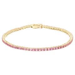 Natural Pink Sapphire 12cts & Diamond 0.86cts Bracelet in 14K Gold Natural Pink Sapphire 12cts & Diamond 0.86cts Bracelet in 14K Gold