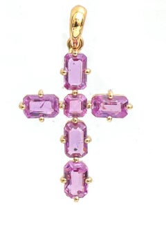 Elegant 18K White Gold Pink Sapphire 1.08ct & Diamond Pendant Necklace