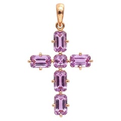 Elegant 18K White Gold Pink Sapphire 1.08ct & Diamond Pendant Necklace