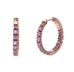 Natural Pink Sapphire 1.96cts Earring in 18k Gold