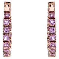 Natural Pink Sapphire 1.96cts Earring in 18k Gold