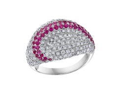 18K White Gold Ring with 1ct Diamond & 4ct Pink Sapphire