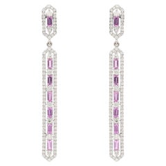 Orecchino con zaffiro rosa naturale da 2,02 carati e diamante da 2,11 carati in oro 18 carati
