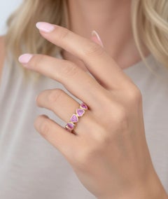 Anello con zaffiro rosa naturale da 2,08 carati in oro 14k