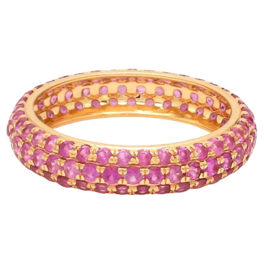 Natürlicher rosa Saphir 2,190cts Ring in 18k Gold im Angebot