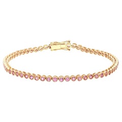 Armband aus 14 Karat Gold mit natürlichem rosa Saphir 3,00 Karat