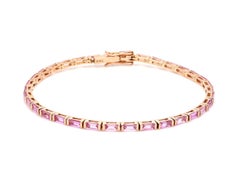 Natural Pink Sapphire 5cts Bracelet in 14K Gold