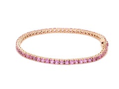 Zafiro Rosa Natural 5cts Pulsera de Oro de 14K