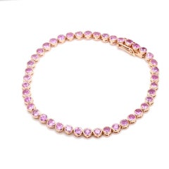 Natürlicher rosa Saphir 5cts Armband in 14K Gold