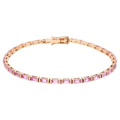 Natural Pink Sapphire 5cts Bracelet in 14K Gold