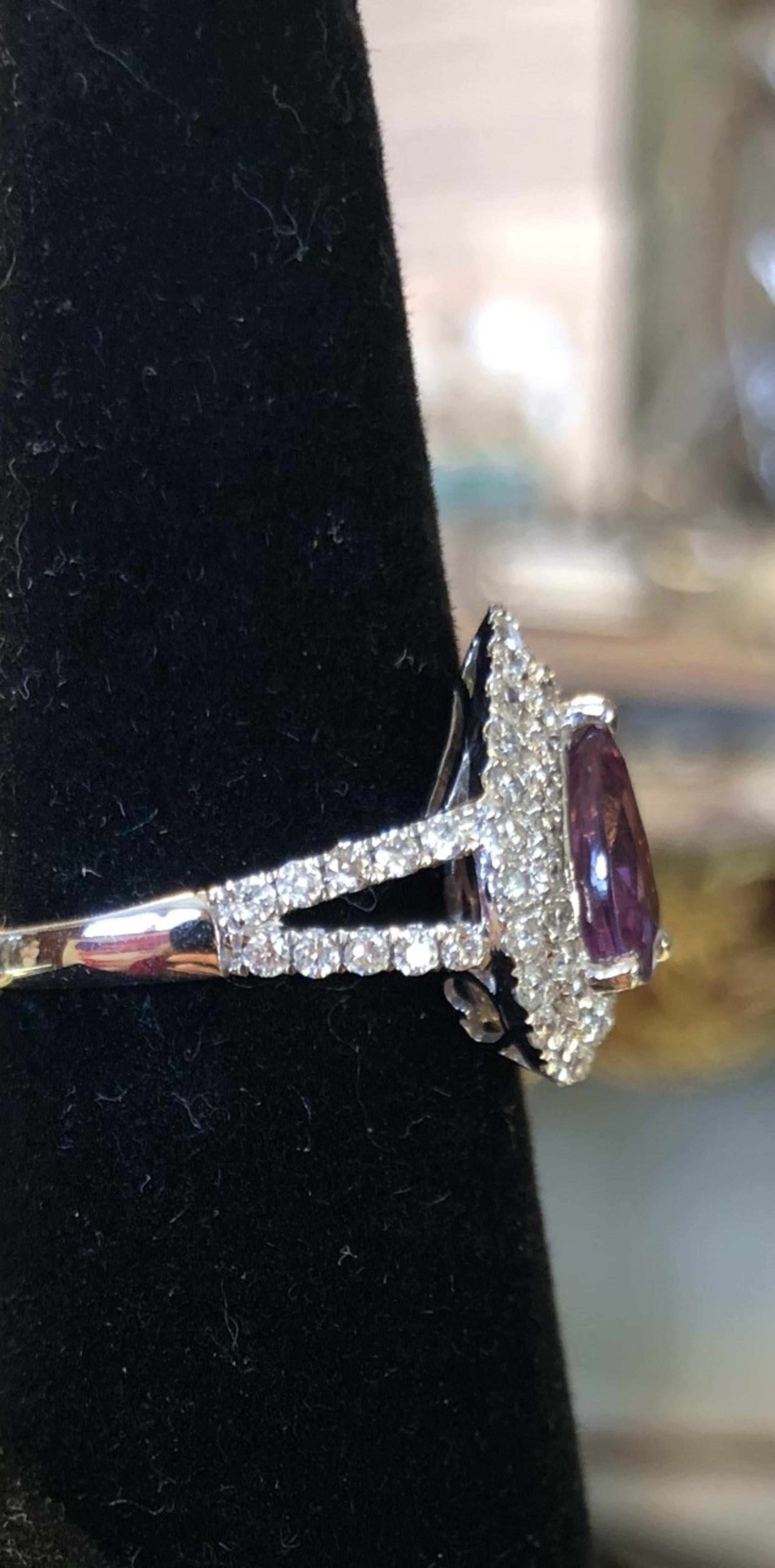 Women's or Men's Natural Pink Sapphire and Diamond Ring