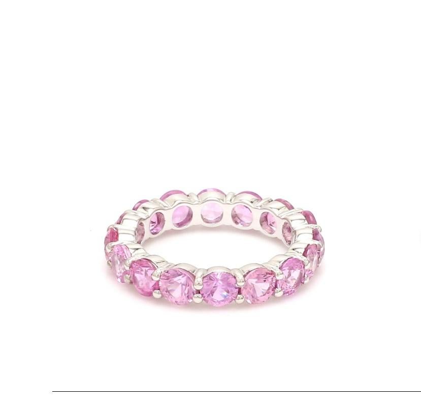 Ring mit natürlichem rosa Saphir aus 14 Karat Gold Damen im Angebot