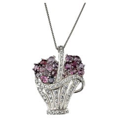  Natural Pink Sapphire Brooch Pendant