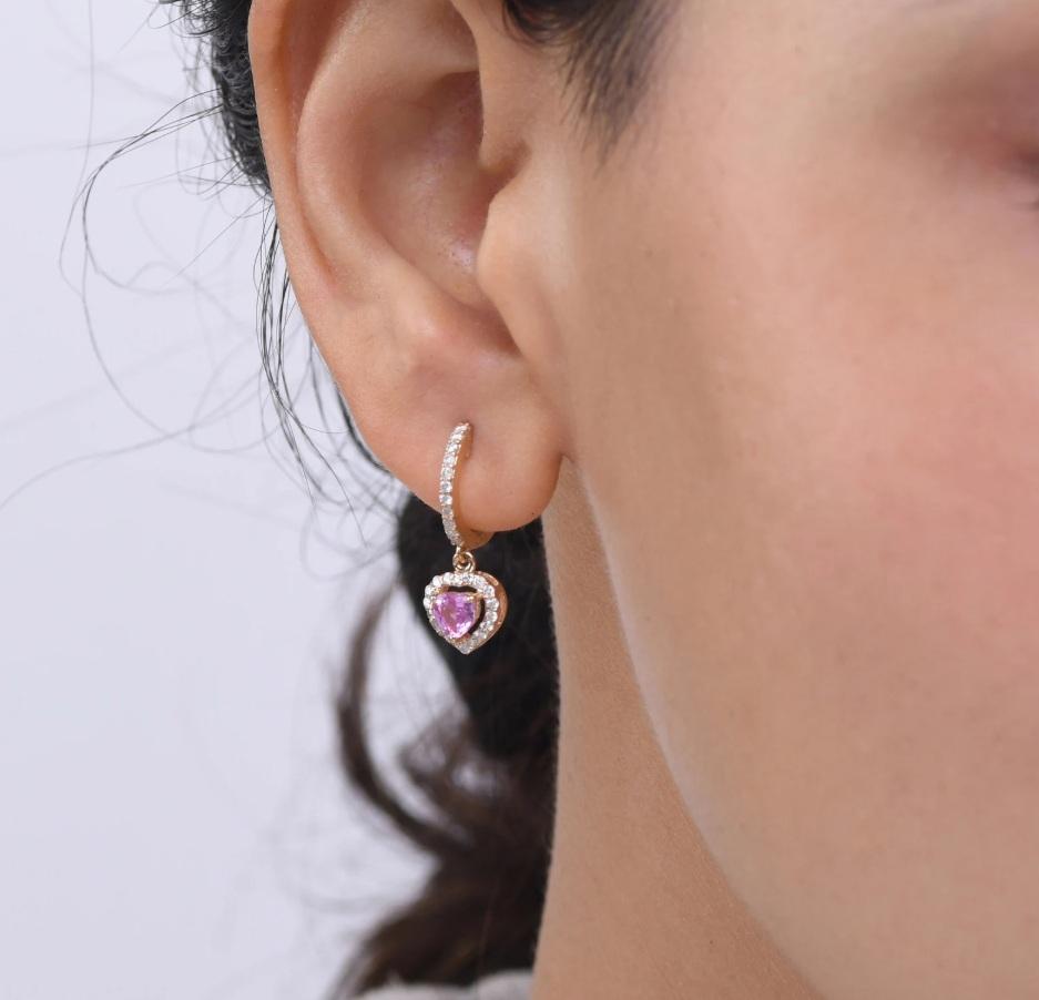 Pink sapphire heart diamond halo drop earring gold  Natural heart pink sapphire diamond earrings gold  Pink sapphire heart earrings gold

GEMSTONE DETAILS :
✦ Gemstone : Pink Sapphire
✦ Gemstone Type : Natural
✦ Gemstone Size : 4.20 MM
✦ Gemstone