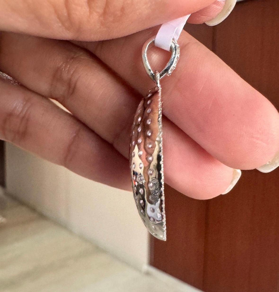 Pendentif polki en saphir rose naturel et diamant en or 18k Pour femmes en vente