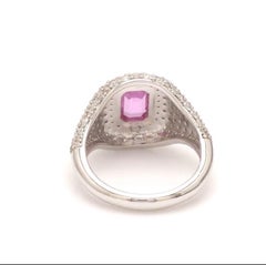 Natural  0.71 cts pink sapphire & 1.11 cts diamond ring 18k gold