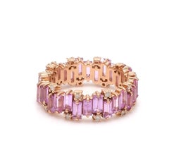 Natural 3.84cts Pink Sapphire & 0.21cts Diamond Ring in 18k Gold
