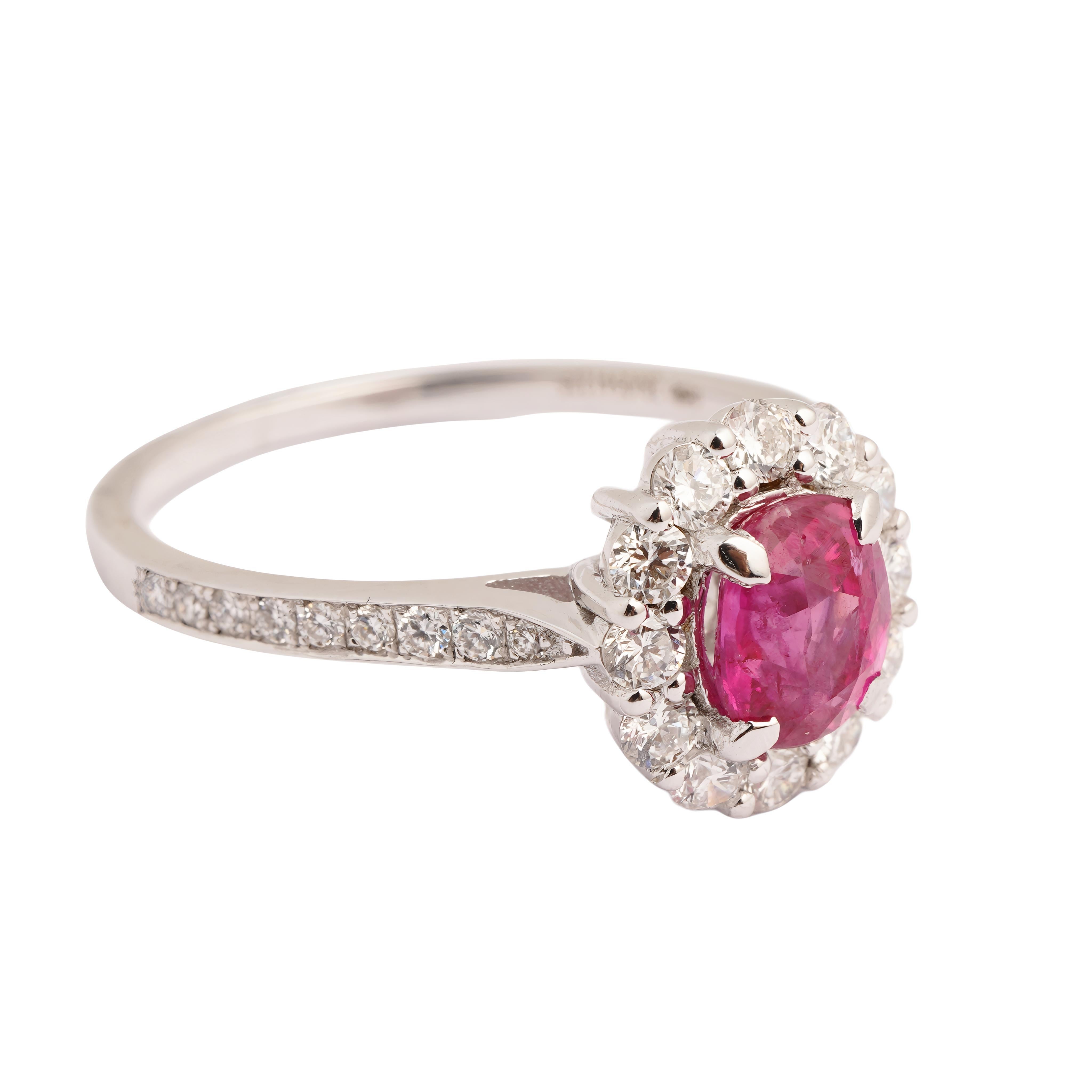 Taglio Asscher Natural pink sapphire diamond ring in 18k gold in vendita