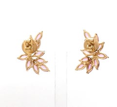 3.51 cts Natural pink sapphire earrings in 18k gold