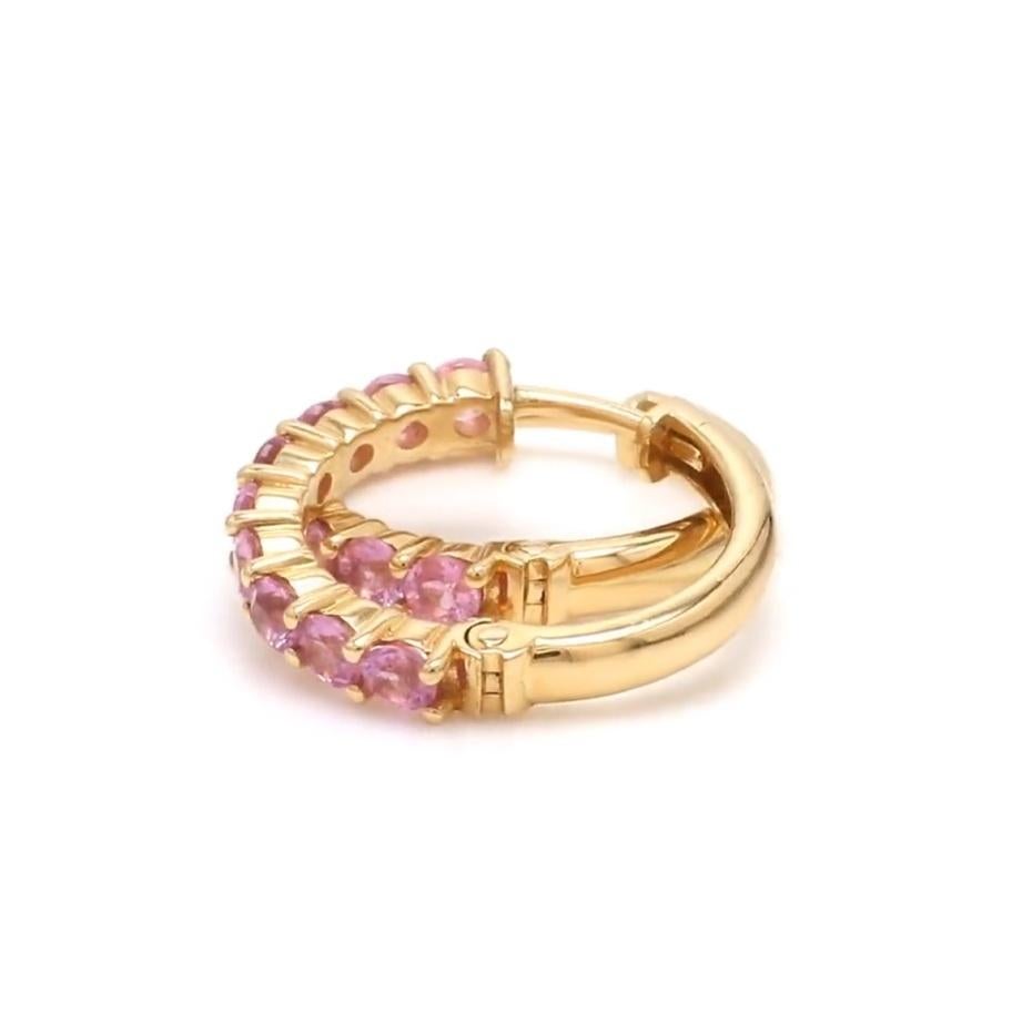 Pendientes de zafiro rosa natural en oro de 18 quilates en Nuevo estado para la venta en jaipur, IN