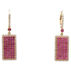 Natural pink sapphire  earrings in 18k  gold