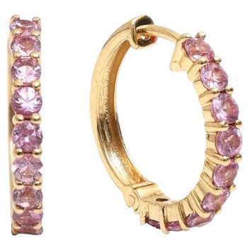 Natural pink sapphire earrings in 18k gold