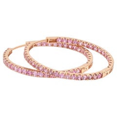 Natural pink sapphire earrings in 18k gold