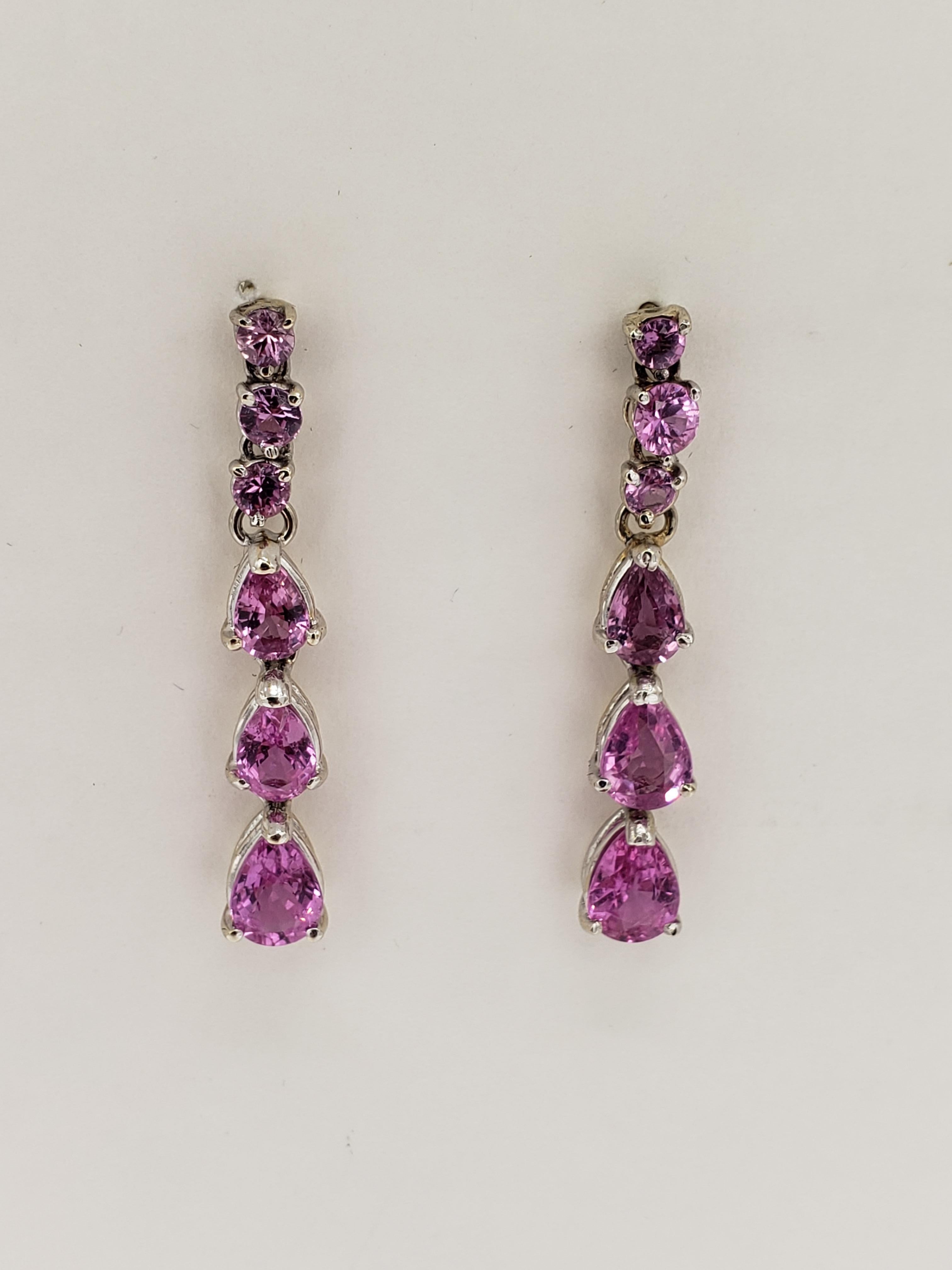 light pink sapphire earrings