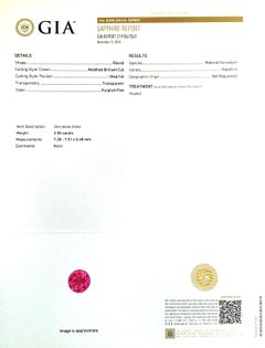 Natural Pink Sapphire Gemstone 2.55 cts in 18KWG Ring with Diamonds / GIA Report