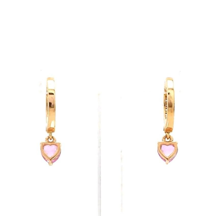 Orecchini con zaffiro rosa naturale e diamante in oro 18 carati In condizioni Nuovo in vendita a jaipur, IN