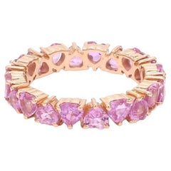 Natural pink Sapphire heart ring in 14k gold
