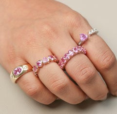 Anillo de Zafiro Rosa Natural de 1,48cts y Diamante de 0,48cts en Oro de 18k