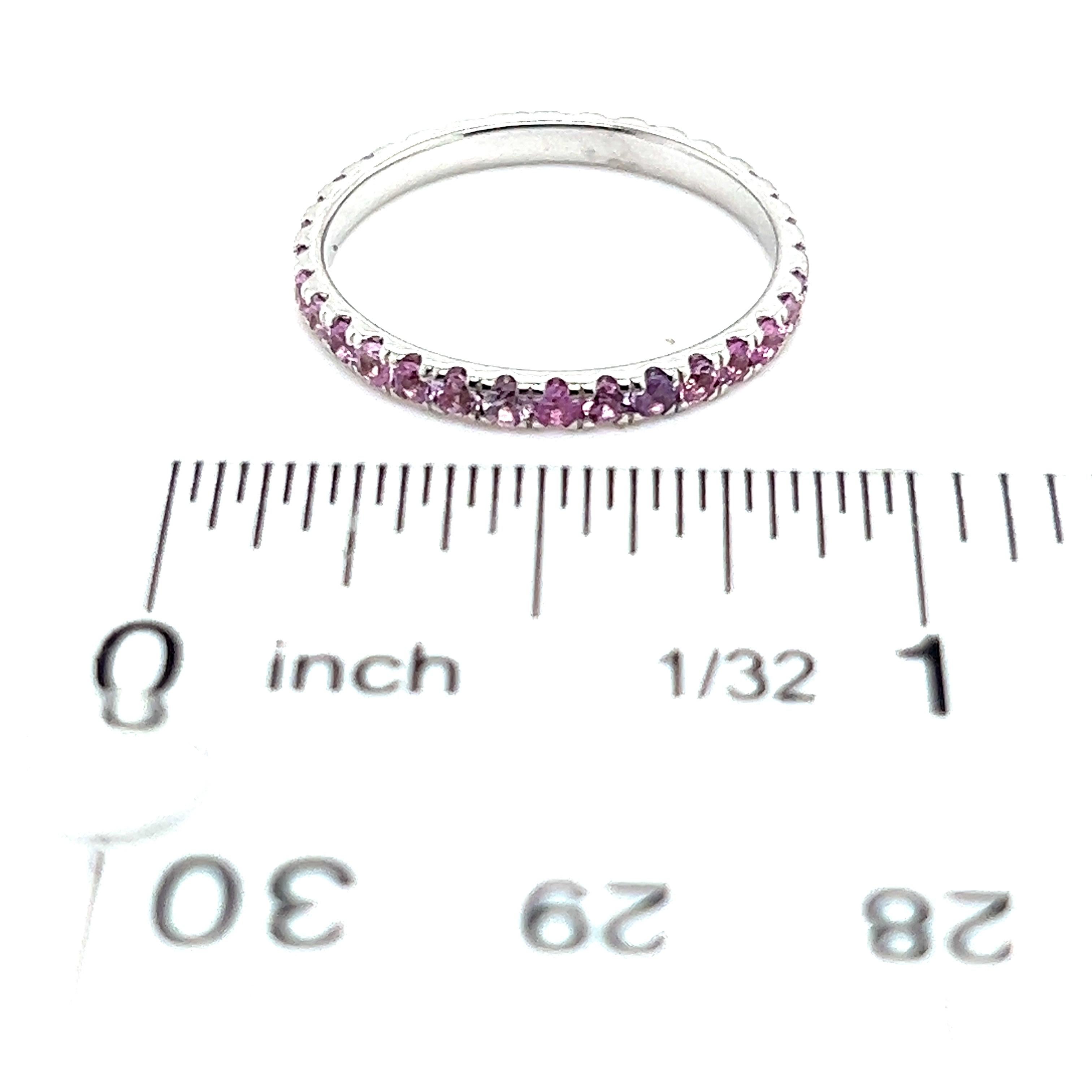 Ring mit natürlichem rosa Saphir 6,5 14k W Gold 0,66 TCW zertifiziert im Angebot 6