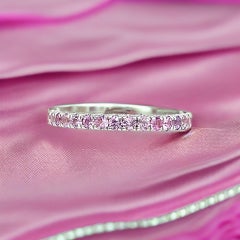 Natural Pink Sapphire Ring 6.5 14k W Gold 0.66 TCW Certified