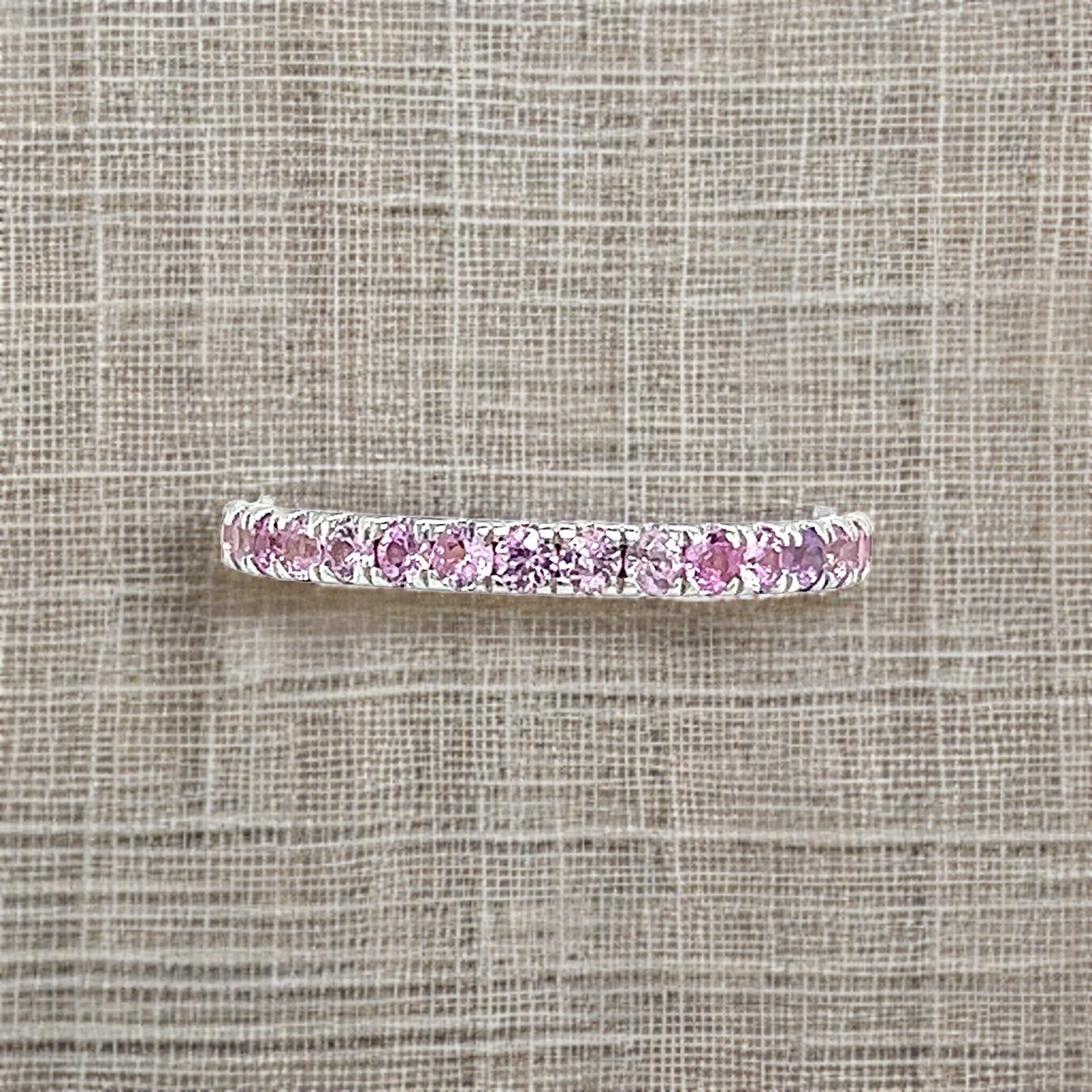 Ring mit natürlichem rosa Saphir 6,5 14k W Gold 0,66 TCW zertifiziert im Zustand „Neu“ im Angebot in Brooklyn, NY