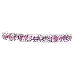Anillo Zafiro Rosa Natural 6.5 Oro 14k W 0.66 TCW Certificado