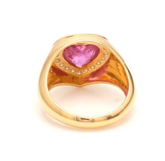 Natural 2.01cts Pink Sapphire & 0.28cts Diamond Ring in 18k Gold