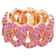 Natural pink sapphire ring in 18k gold