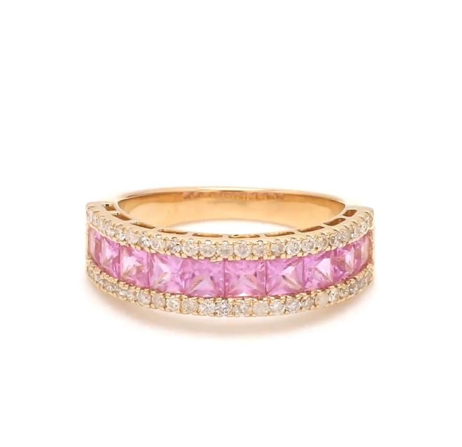 Donna Natural pink sapphire ringin 18k gold in vendita