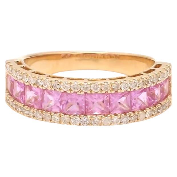Natural pink sapphire ringin 18k gold