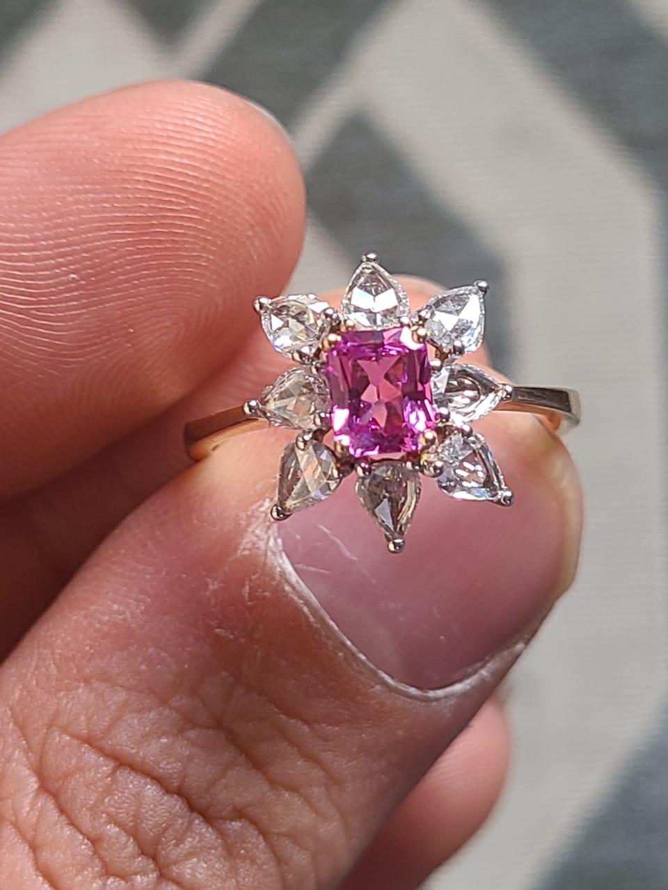 rose cut pink sapphire