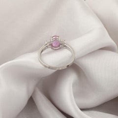 Nature Sapphire SI/H Emerald Cut Diamond Ring 18 Karat White Gold Jewelry