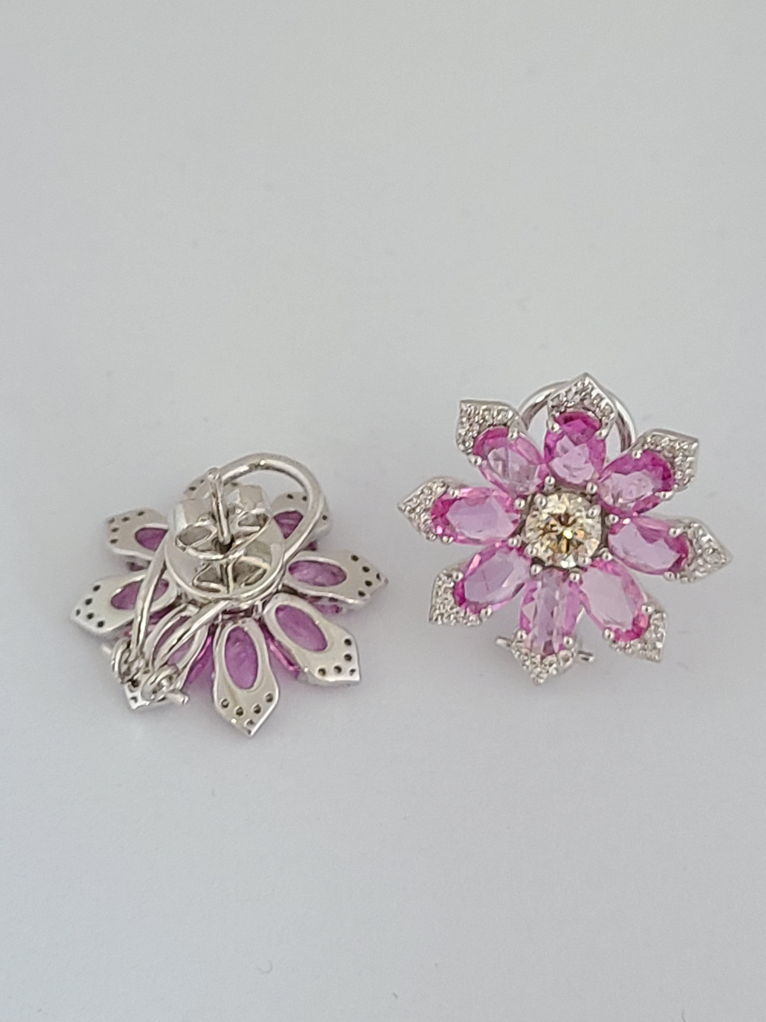 natural pink sapphire stud earrings