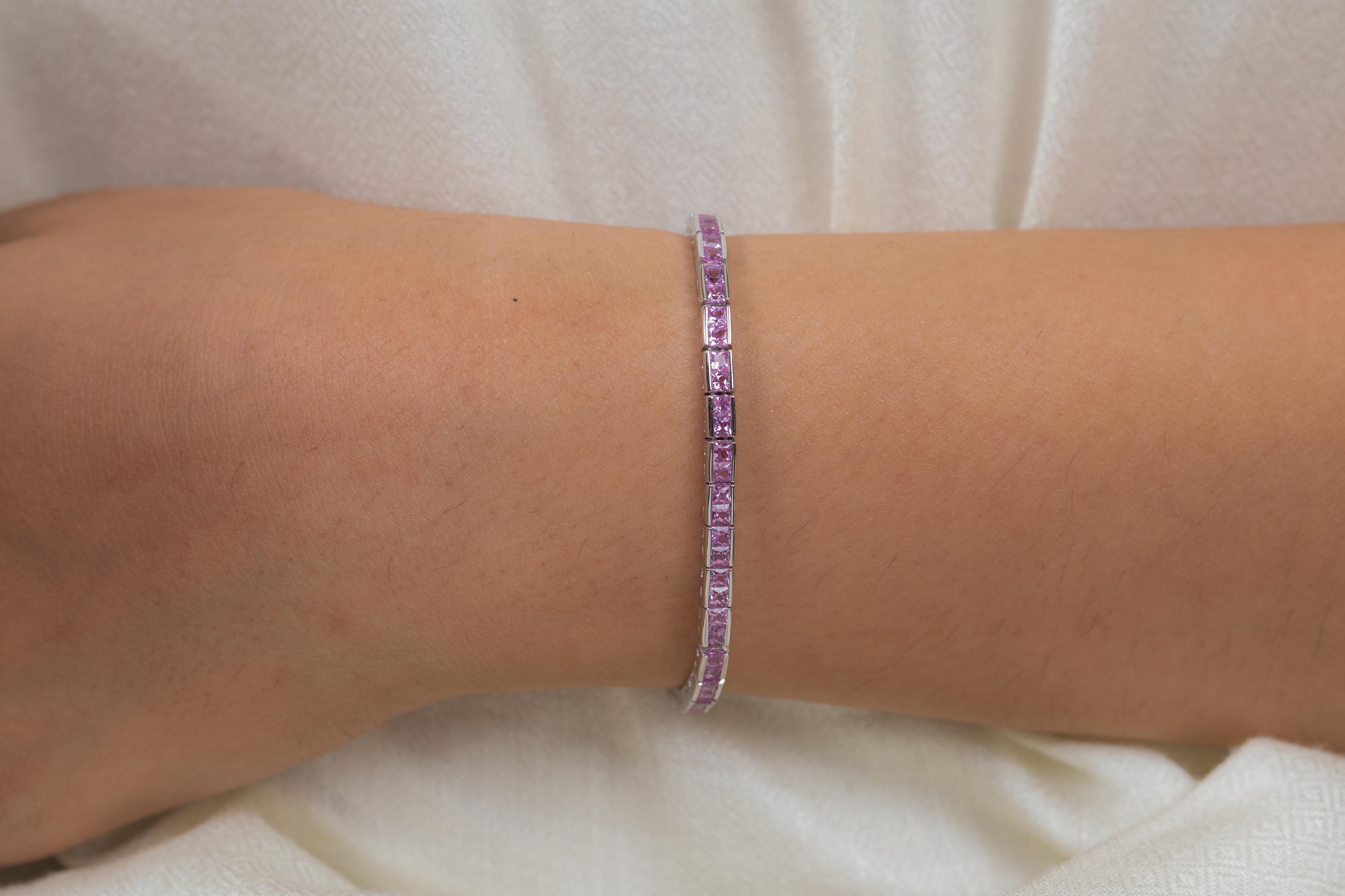pink stone tennis bracelet